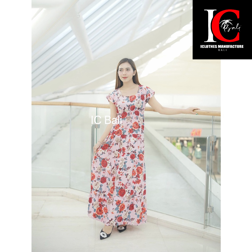 LONG DRESS LAURA PANJANG LP001/LONG DRESS/DRESS BALI/DASTER MURAH/GROSIR DRESS BALI/DRESS MOTIF BUNG