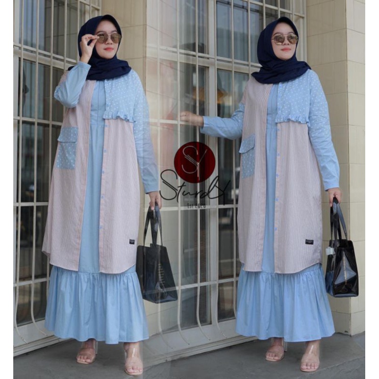 INAYA Set gamis dan outer by sturdy original