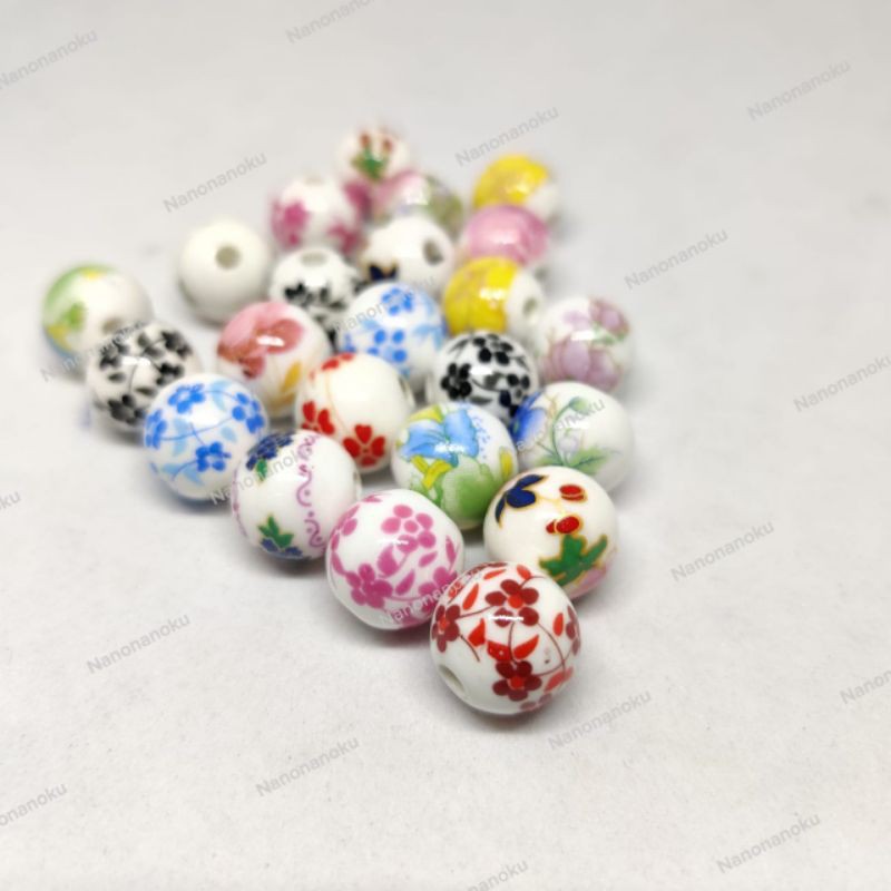 [Per 20 buah] Mutiara Keramik Motif 12mm