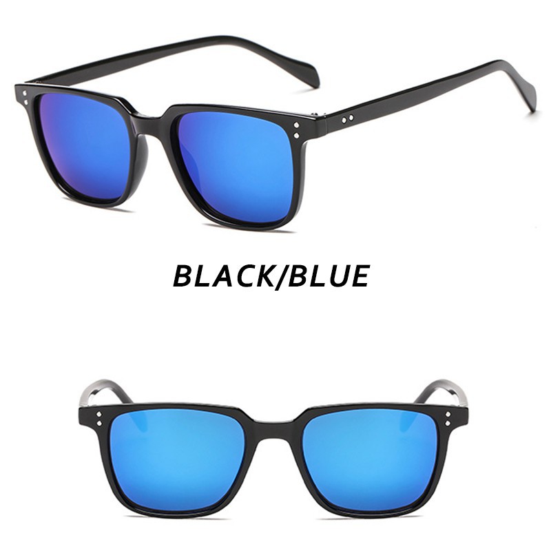 (YUZHU) COD Pria Kacamata Hitam Gaya Retro Small Square Kacamata Men Sunglasses UV400 Protection