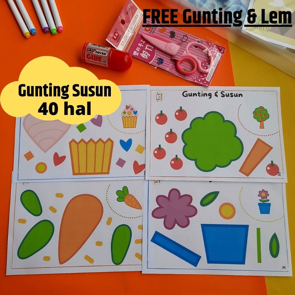 Jual Aktivitas Menggunting dan Menempel / Worksheet Gunting Tempel