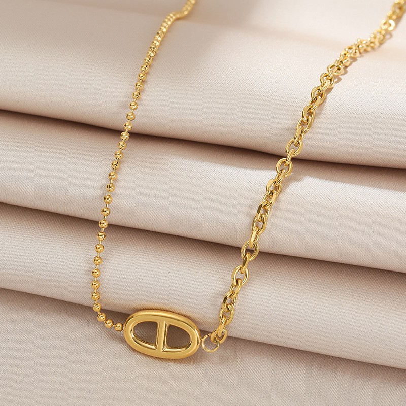 [86135] Kalung tebal Titanium Korea Style Wanita Anti Karat