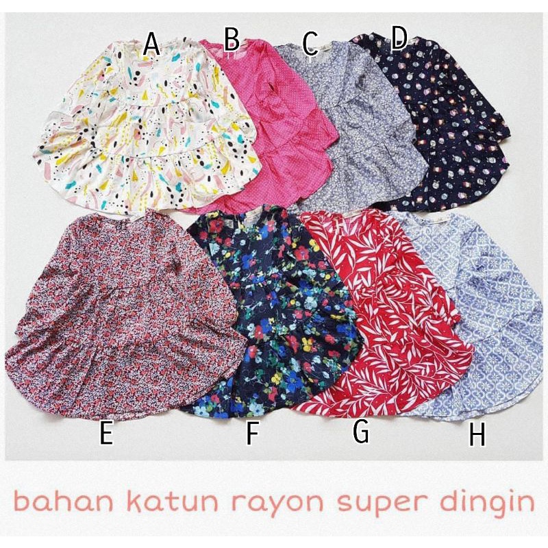 TUNIK ANAK RAYON ZADA SIZE 1-12 TAHUN PAKAIAN ANAK TUNIK ANAK MURAH