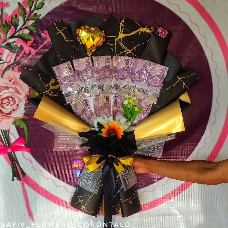 Bouquet Money / Buket Uang ASLI 10 LEMBAR