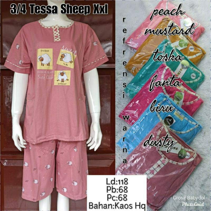BAJU TIDUR TESSA UK REMAJA-JUMBO TANGAN PENDEK CELANA PENDEK