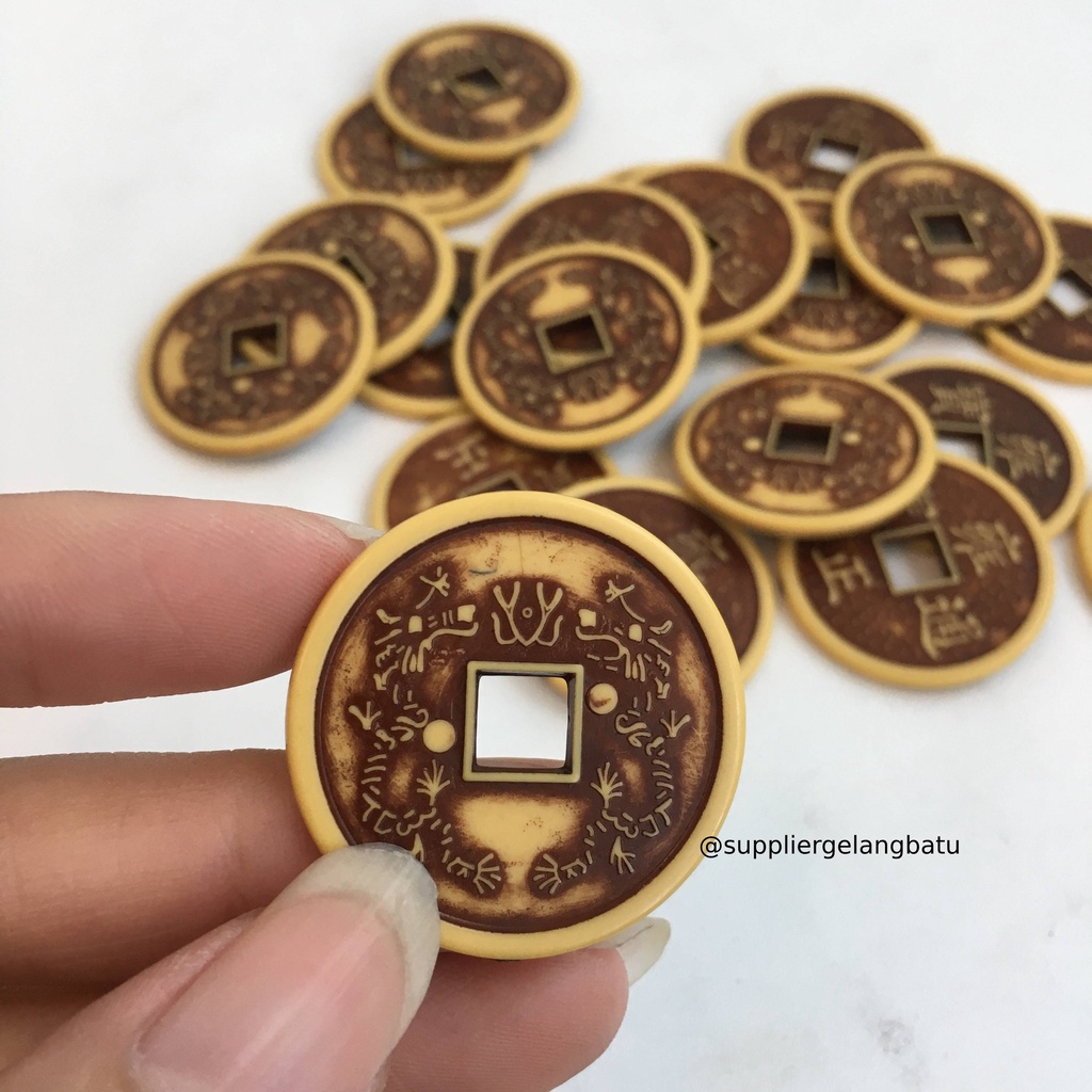 Aksesoris Koin Kuno China KAYU CHINESE coin ekslusif 3cm grosir craft