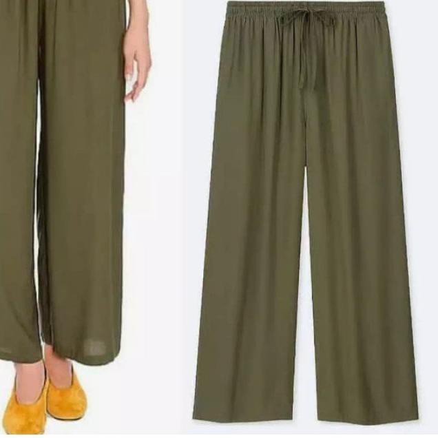 ➢ UNIQLO Relaco Maxi Pants celana panjang kulot Jepang ✳