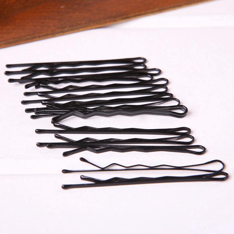 60Pcs Jepit  Rambut  Bobby Pin Warna Hitam untuk  Salon  