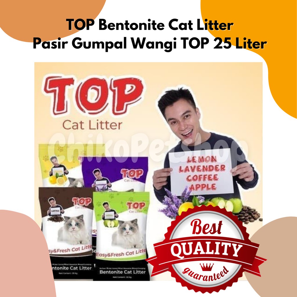 [GRAB GOJEK] PASIR TOP Pasir Kucing Gumpal Wangi Bentonite 25 Liter