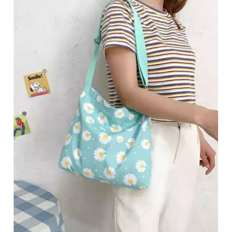 Dem_sare / DS1091 - SUNNY TAS SELEMPANG KANVAS WANITA sling bag kanvas motif.bunga tas slempang.