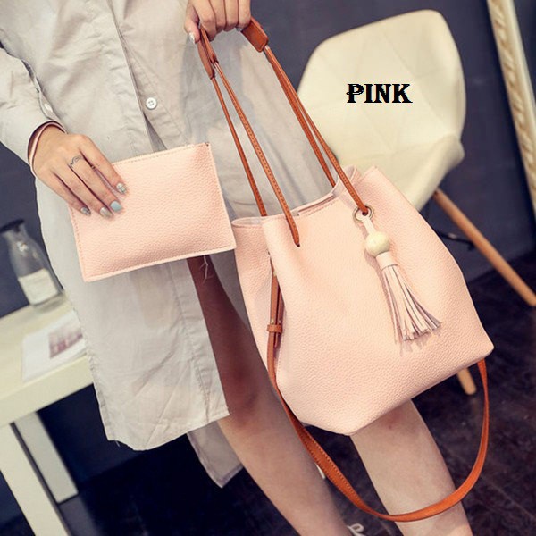 SH1244 [2IN1] tas bahu import ori batam / tas tote wanita / [1 kilo muat 3 set] / miniso