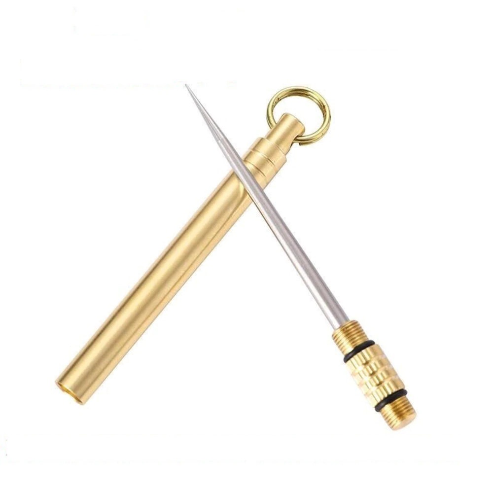 Tusuk Gigi EDC Toothpicks Titanium Tube - LIN58 - Golden