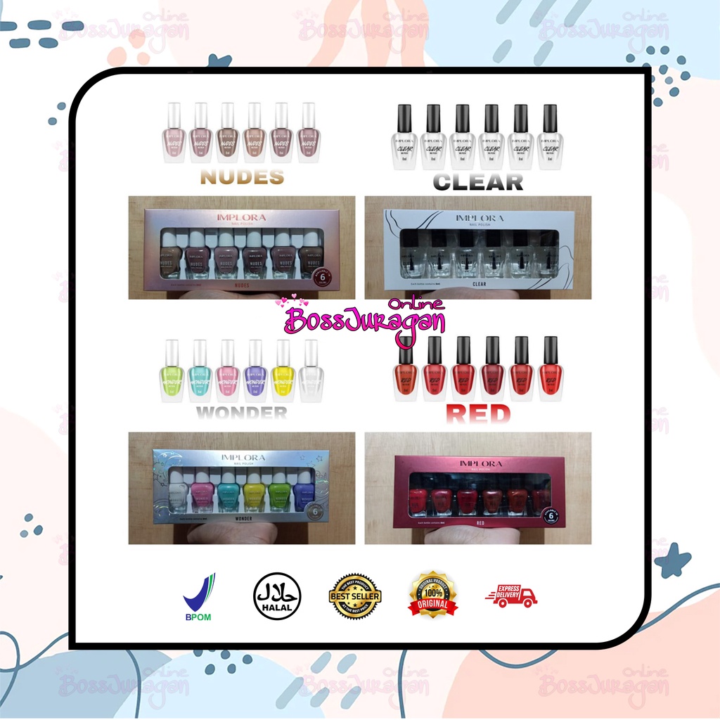 (BOSS) KUTEK - IMPLORA NAIL POLISH NEW - IMPLORA KUTEK WONDER / NUDES / CLEAR / RED (CAT KUKU IMPLORA)