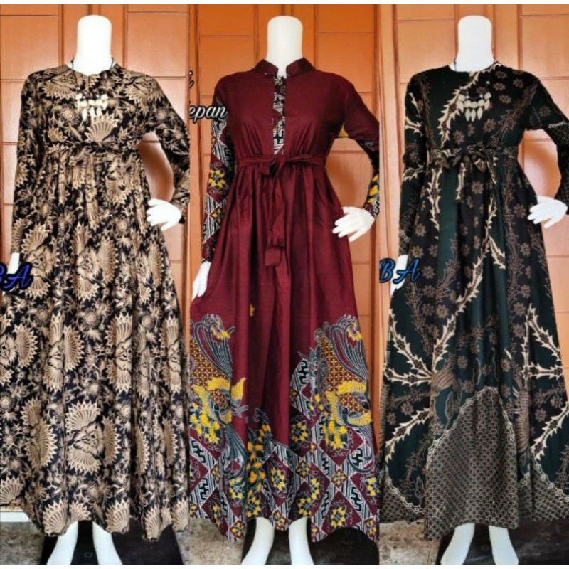 gamis batik jumbo busui / gamis batik modern