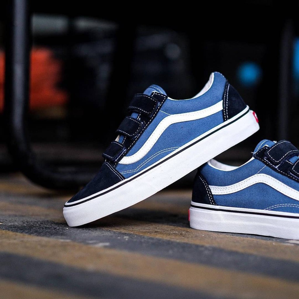 (SALE) Vans Oldskool Velcro Classic Navy White Original