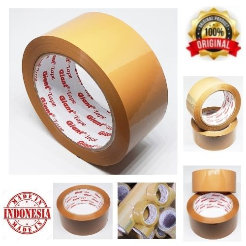 Giant Tape Lakban Isolasi Coklat Mreah Kuning Besar 2inch 45mmx90 Yard 104101