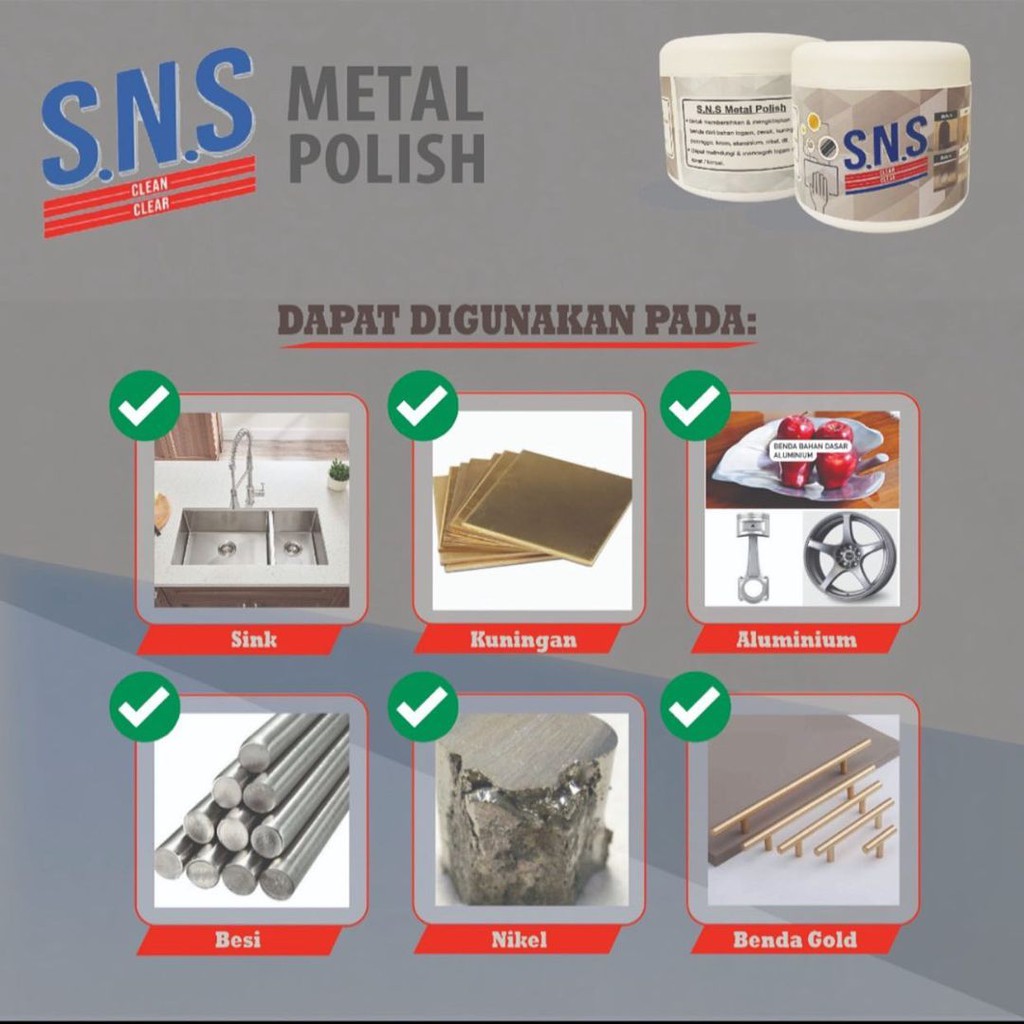 SNS metal polish pembersih