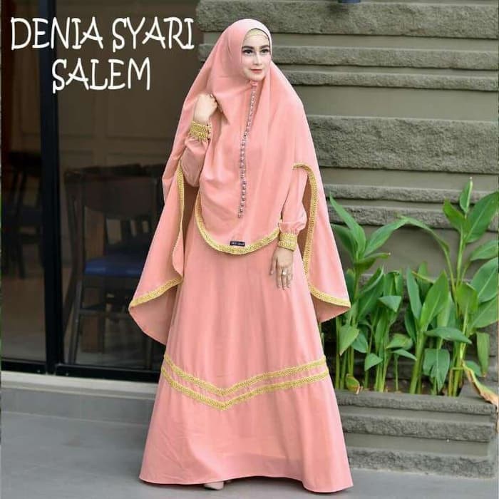 BAJU PAKAIAN GAMIS SYA'I MURAH MOTIF POLOS CANTIK WARNA BIRU UNGU DUSTY PINK UKURAN JUMBO CERUTY I.4