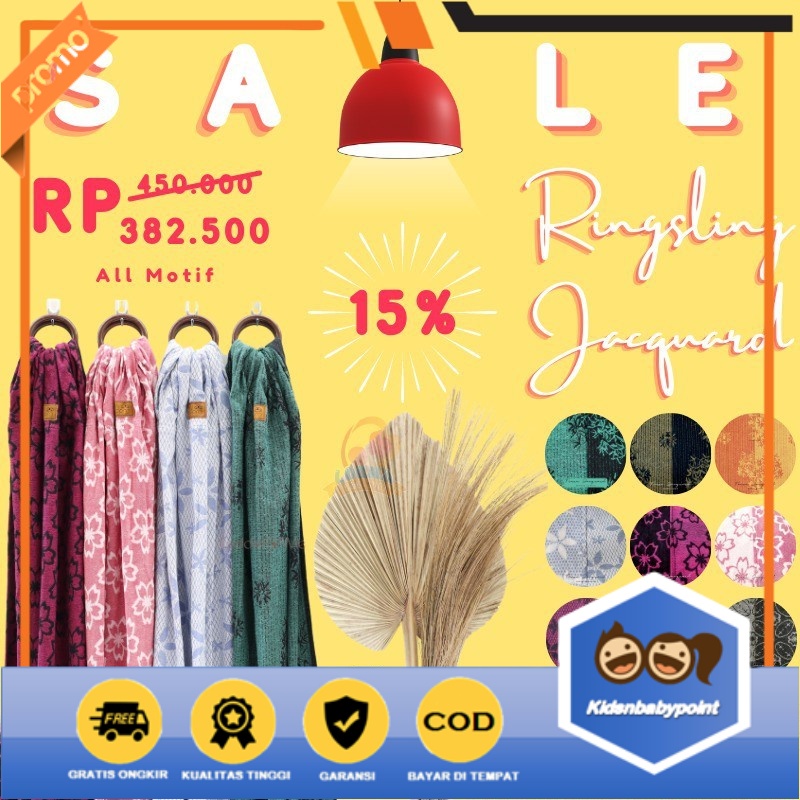 (BISA COD) Cuddleme Ringsling Tenun Jacquard Gendongan Bayi Ringsling