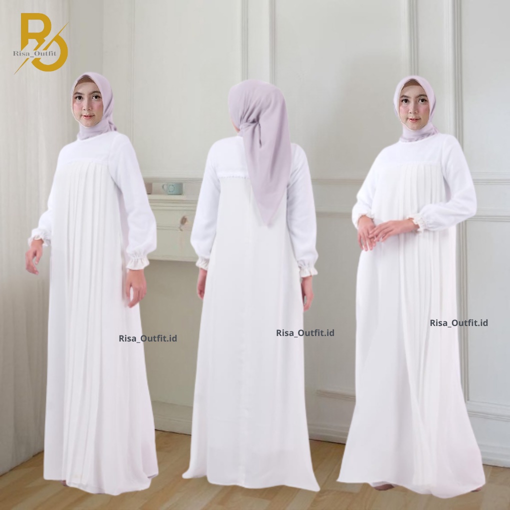 Gamis MAXY Putih / Maxi Dress / Salsa Dress Maxy / Gamis Renda Terbaru Kekinian 2022 Gamis Manasik Haji Wanita / Gamis Putih Polos / Gamis Remaja Dewasa / Gamis Syari Modern Elegan / Gamis putih dewasa terbaru 2022 terlaris / Baju Gamis Wanita COD