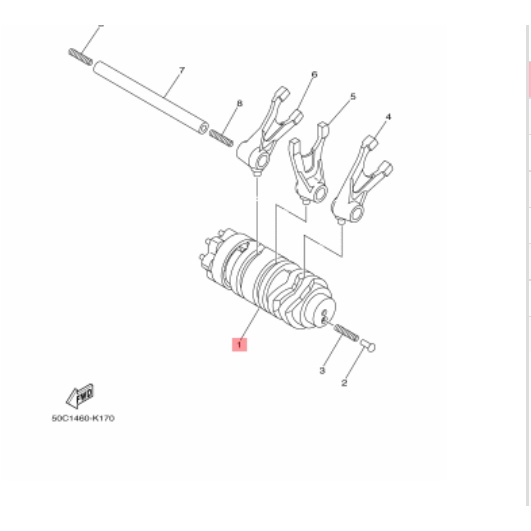 botol perseneling shift cam assy r15 old lama v2 xabre original ygp 2PK-E8540-00