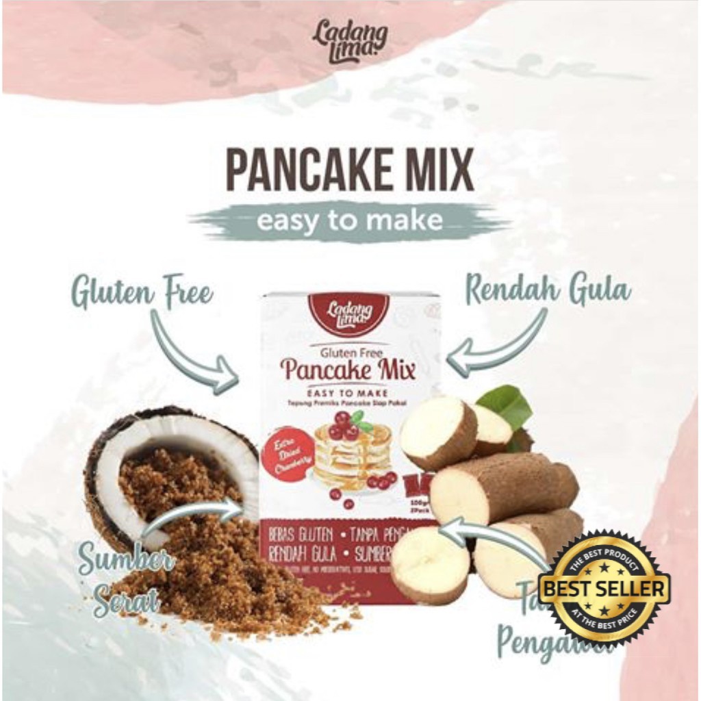 

PANCAKE MIX GLUTEN FREE LADANG LIMA 220GR WITH EXTRA CRANBERRY TEPUNG PANCAKE