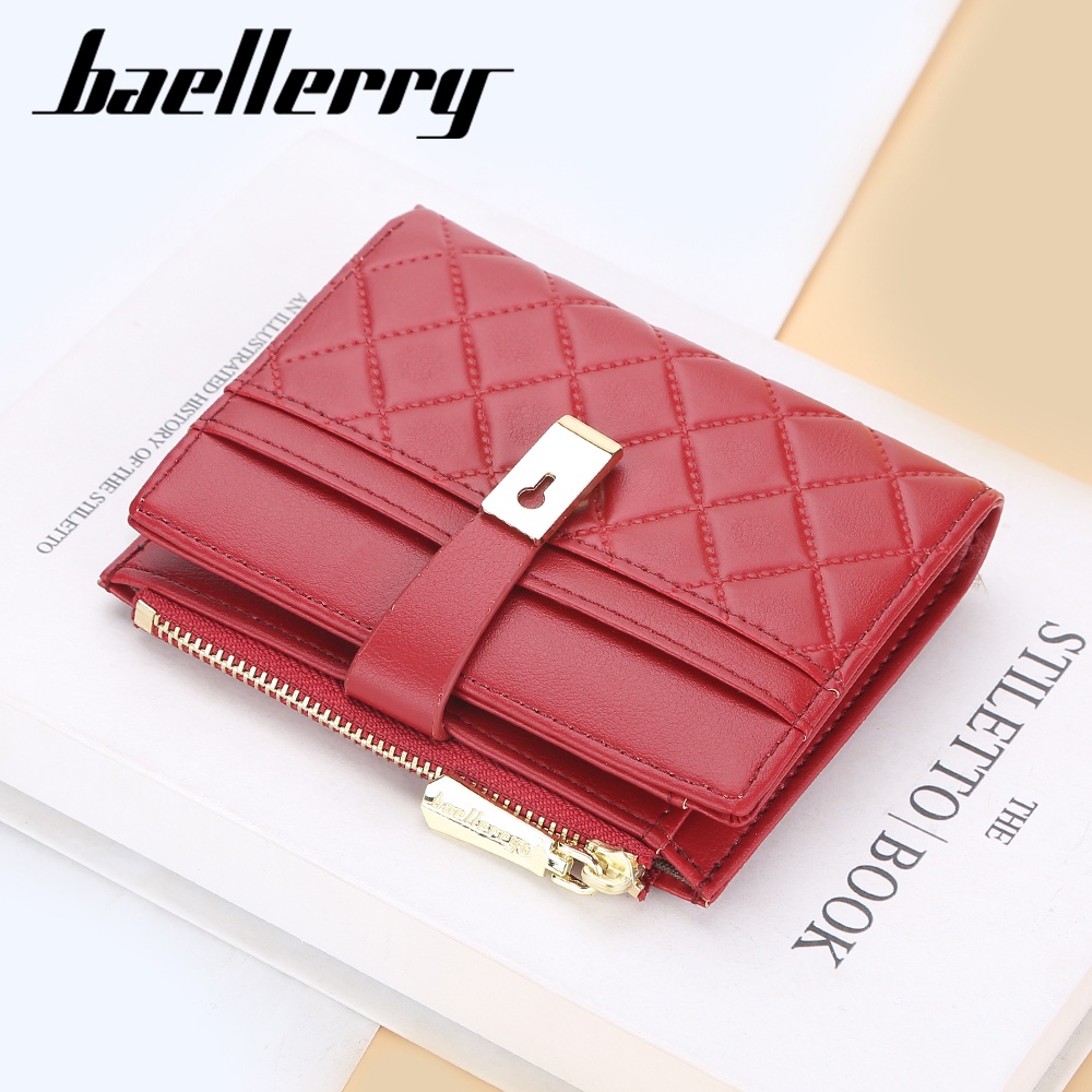 BAELLERRY NR085 Dompet Wanita Kecil Dompet Pendek Lipat Dompet Kartu Wanita Bahan Kulit PU Leather Premium WATCHKITE WKOS