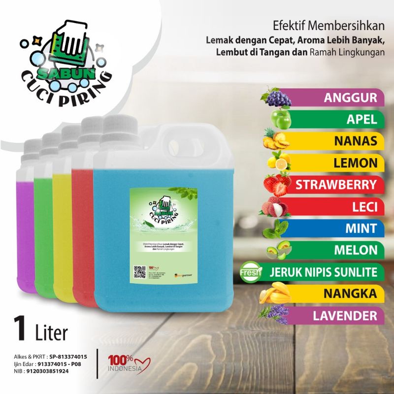 Sabun Cuci Piring Aneka Aroma Wangi Buah kemasan jurigen 1 liter