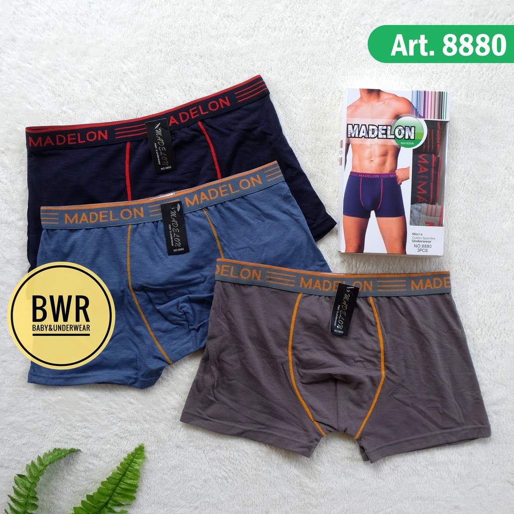 [ 3pc ] CD Boxer Madelon 8880 / Celana Dalam Pria Dewasa Katun Lembut | Bwr