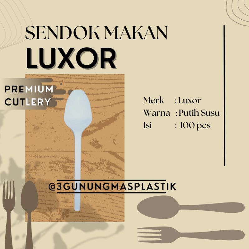 sendok makan plastik, sendok makan luxor, sendok makan premium, premium cutlery, cutlery set, Luxor 