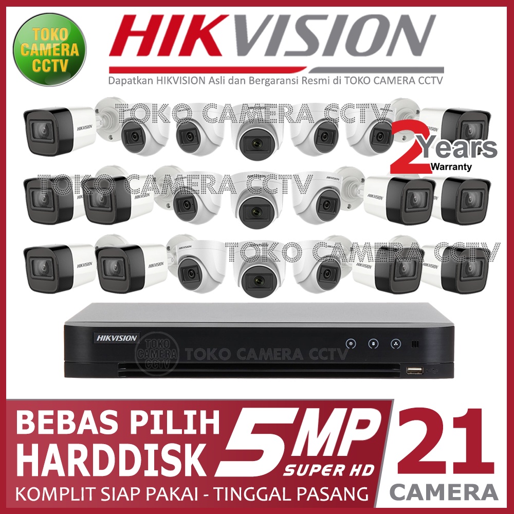 PAKET CCTV HIKVISION 5MP 32 CHANNEL 21 KAMERA