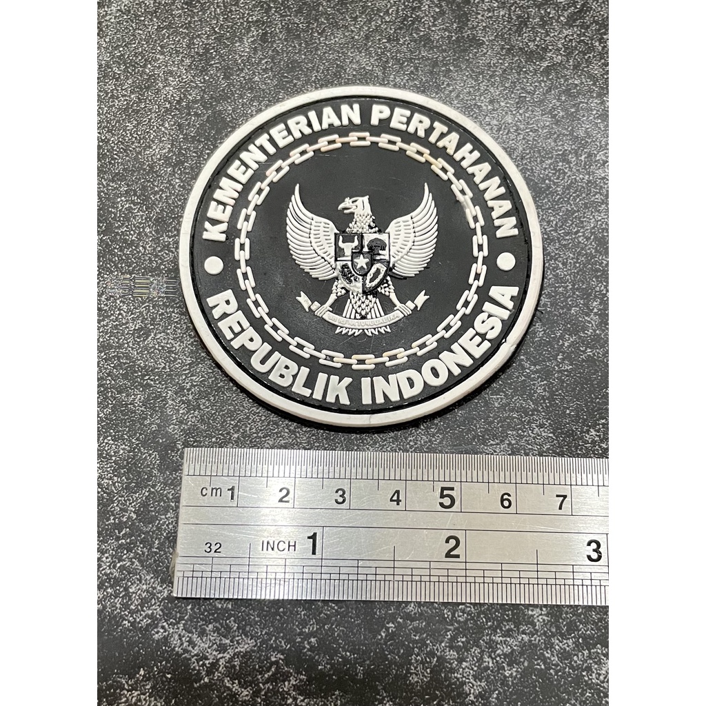 Patch Kemhan (Putih) - Patch Velcro Kementrian Pertahanan Baru - Prepetan Kemhan