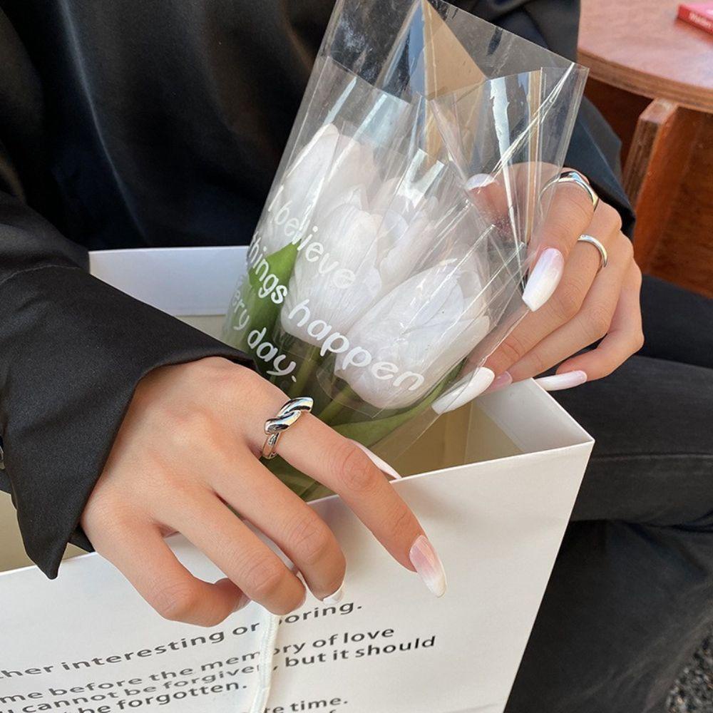 Mxbeauty Geometri Cincin Jari Persegi Punk Vintage Fashion Perhiasan Wajah Tersenyum Hip Hop Korea Style Ring