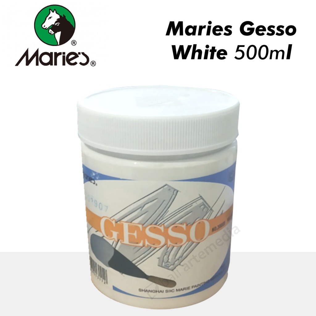 Cat Akrilik Maries Gesso 500ml Black &amp; White Perlengkapan Menggambar Terlaris By Bali Artemedia