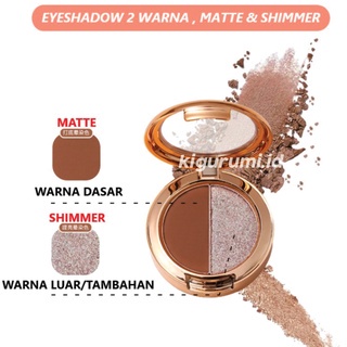 LAMEILA Eyeshadow 2 Warna Kombinasi Highlighter attractive and durable LA165