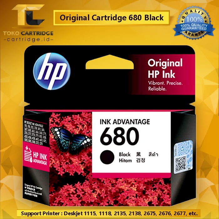 Cartridge 680 Black &amp; Colour ORIGINAL 1 SET  F6V27AA F6V26AA for Printer 2135  2138 3635 3636 3835 4675 4675 1115 1118