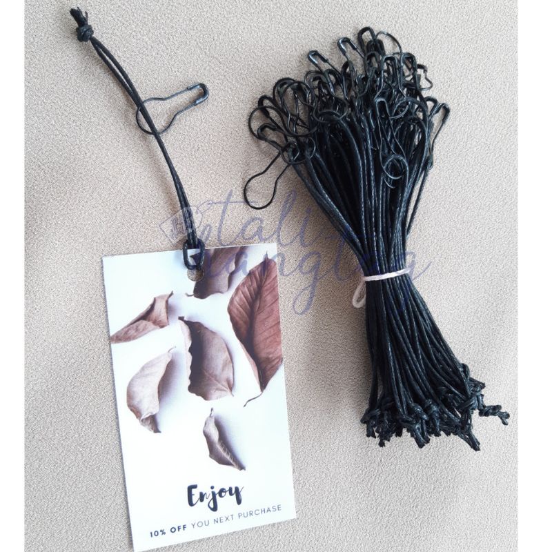 

Tali hangtag kulit + peniti bohlam hitam (50 pcs/ 100 pcs)