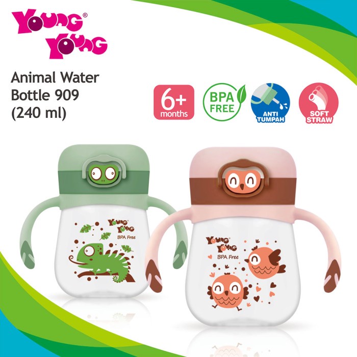 

Premium Botol Minum Bayi / Anak 240 ml dengan Pegangan Anti Tumpah BPA FREE