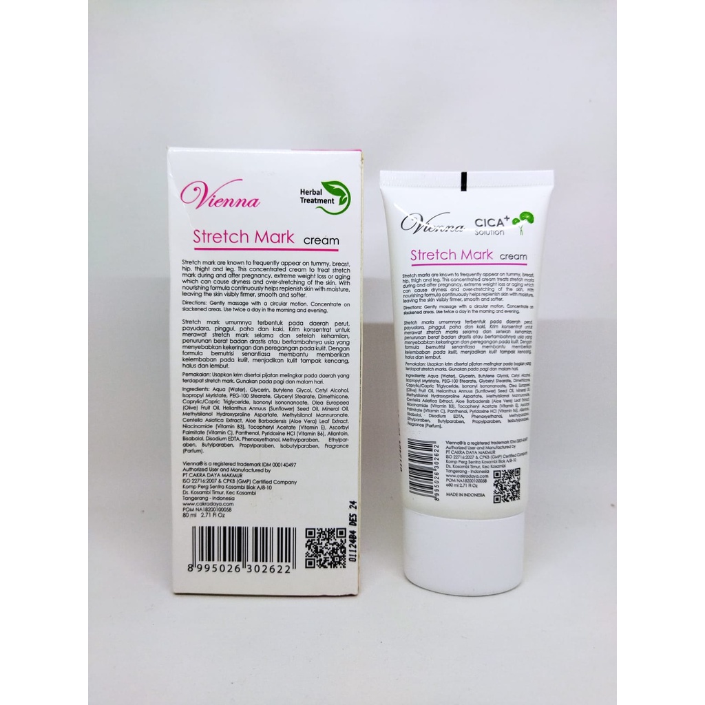 Vienna Stretch Mark Original 80ml penghilang stretch mark paling Ampuh menghilangkan bekas luka cecar