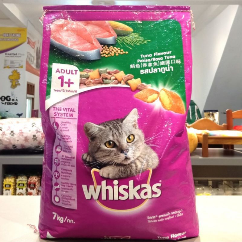 Whiskas tuna 7kg / whiskas dry adult tuna/ catfood makanan kering WHISKAS