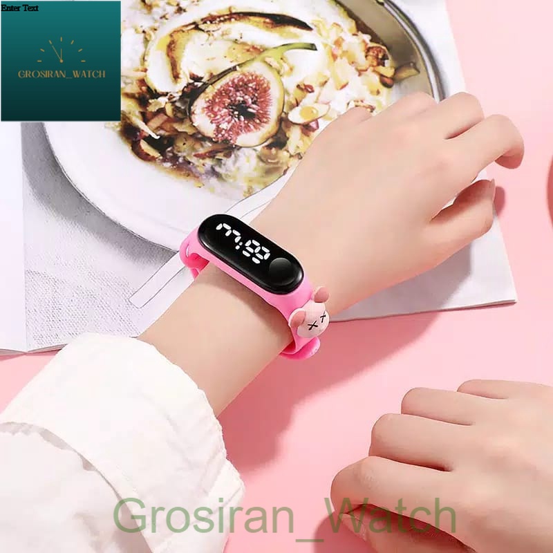 Jam Tangan Wanita/Pria/Anak-Anak Miband Led Karet Karakter Boneka [G_W]