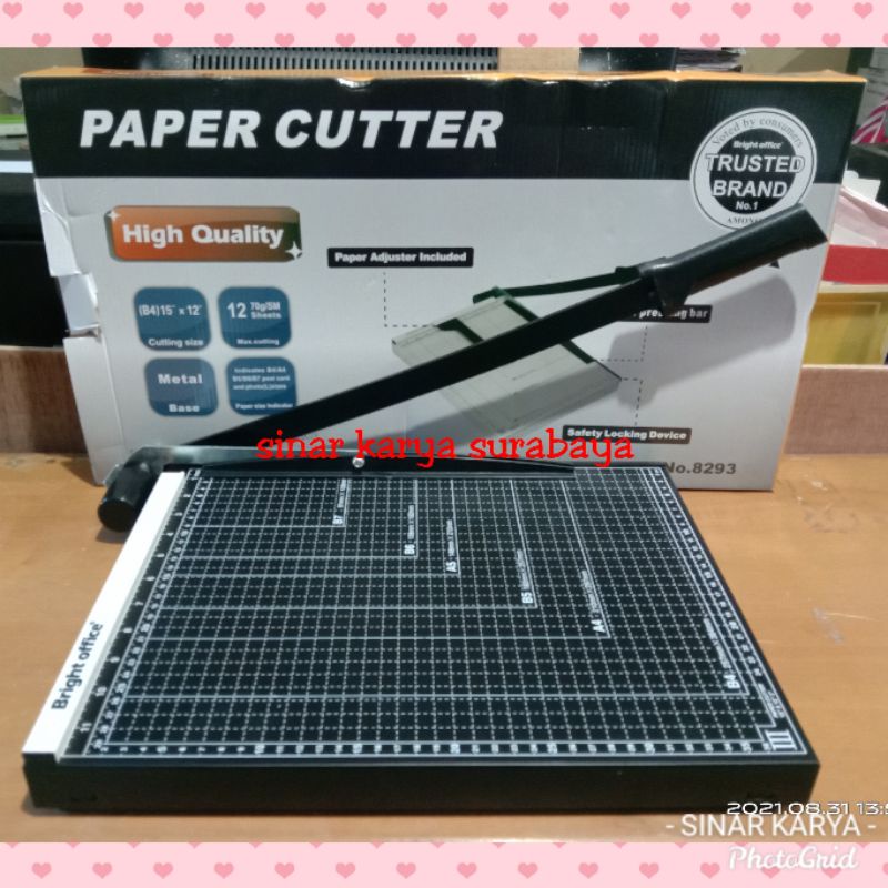 

Alat potong kertas B4 Paper Cutter Bright Office 8293 Mesin pemotong kertas manual High Quality