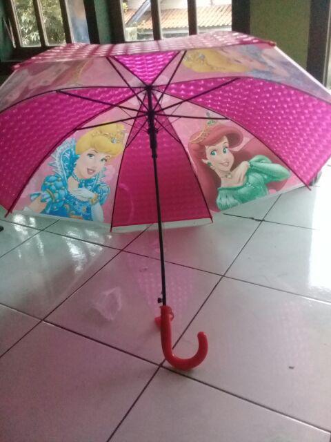 Termurah Umberella Payung Karakter Anak + Peluit 4sisi Kaca / Payung Anak Karakter Plus Peluit