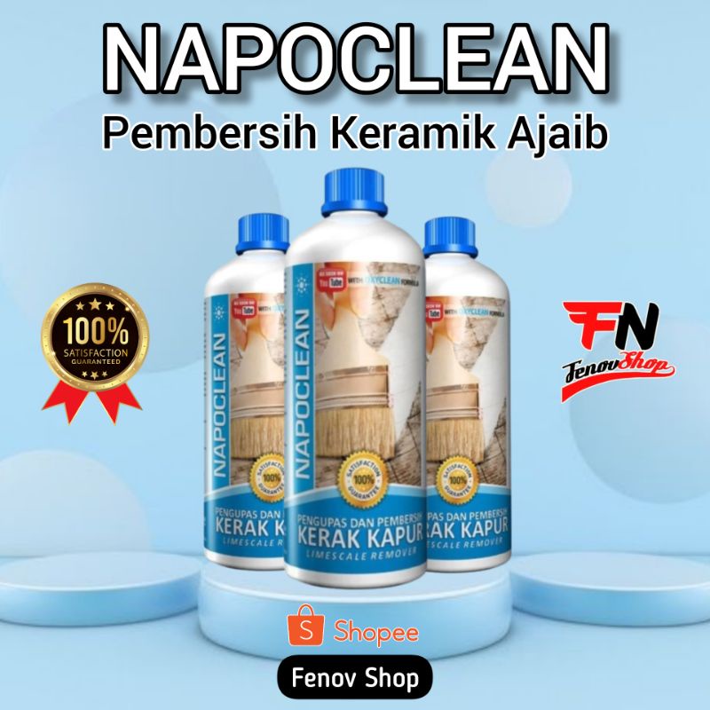 3 Liter 3 Botol Napoclean Biru Limescale Remoter