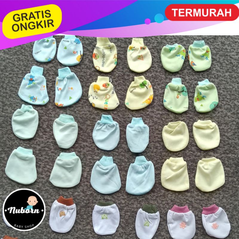 Kaos Tangan Kaos Kaki Bayi Umur 0-3 Bulan Isi 3 Set Merk Arimbi RIB Murah Halus Lembut