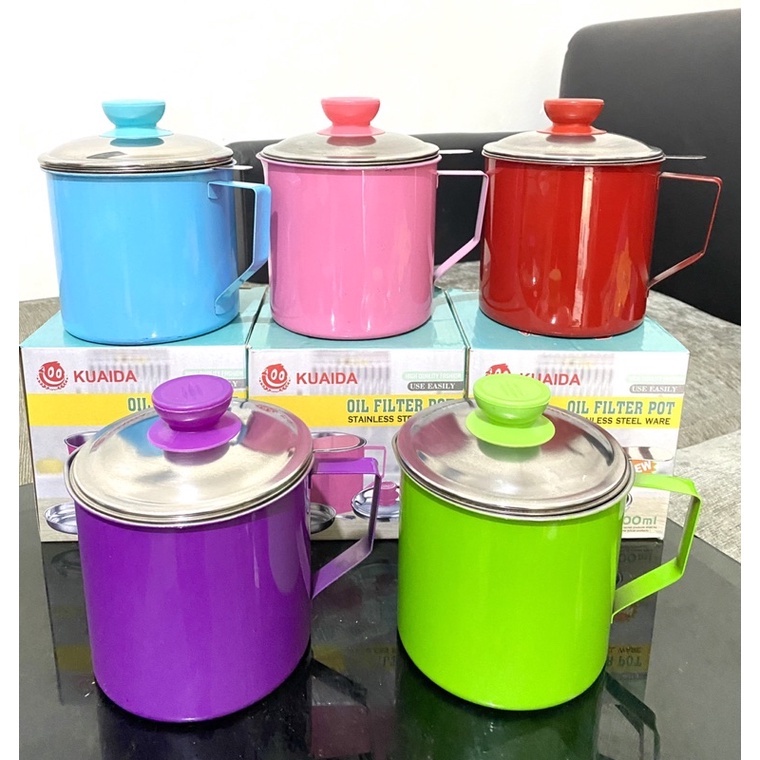 Oil Pot Saringan Tempat Minyak 1200ml Stainless Steel