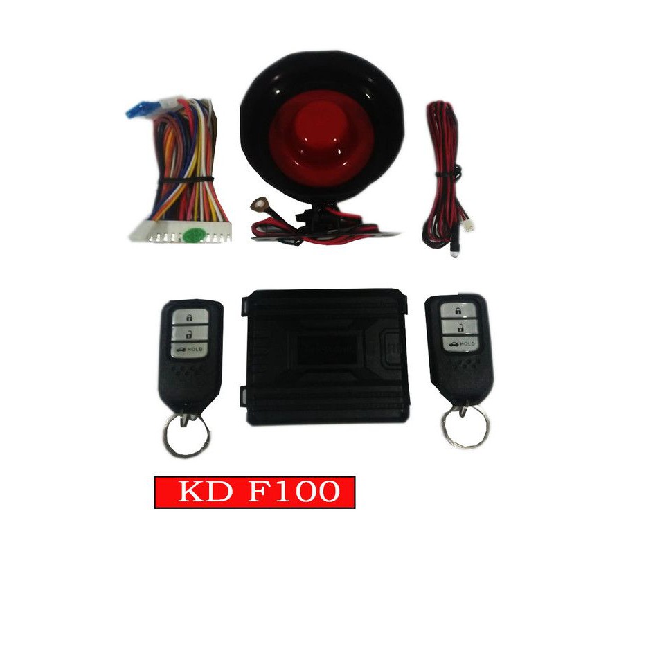 KUNCI MOBIL/ ALARM MOBIL DENGAN 2 REMOTE DAN KABEL, SIREN SET KDF100