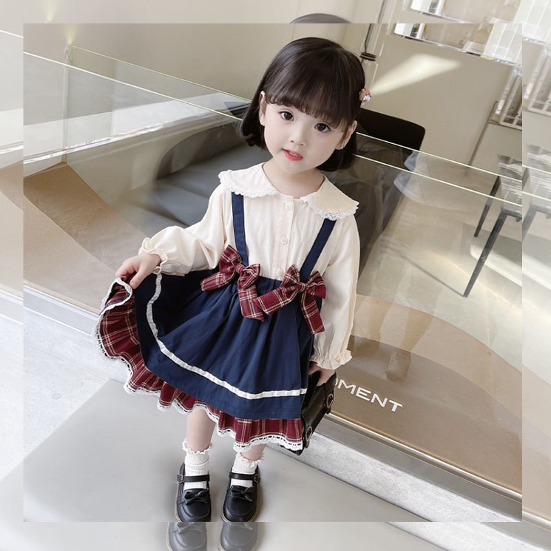 D- 834 DRess VINTAGE PITA2  / Dress katun anak cewek import / Dress baby import / Dress anak bayi lucu / Pakaina anak cewek import / Dress pita anak cewek / Dress anak 2 tahun-3