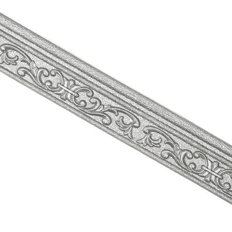 Wallpaper List 3D Foam Lis Profil Ukuran 230cm x 8cm-Silver Batik