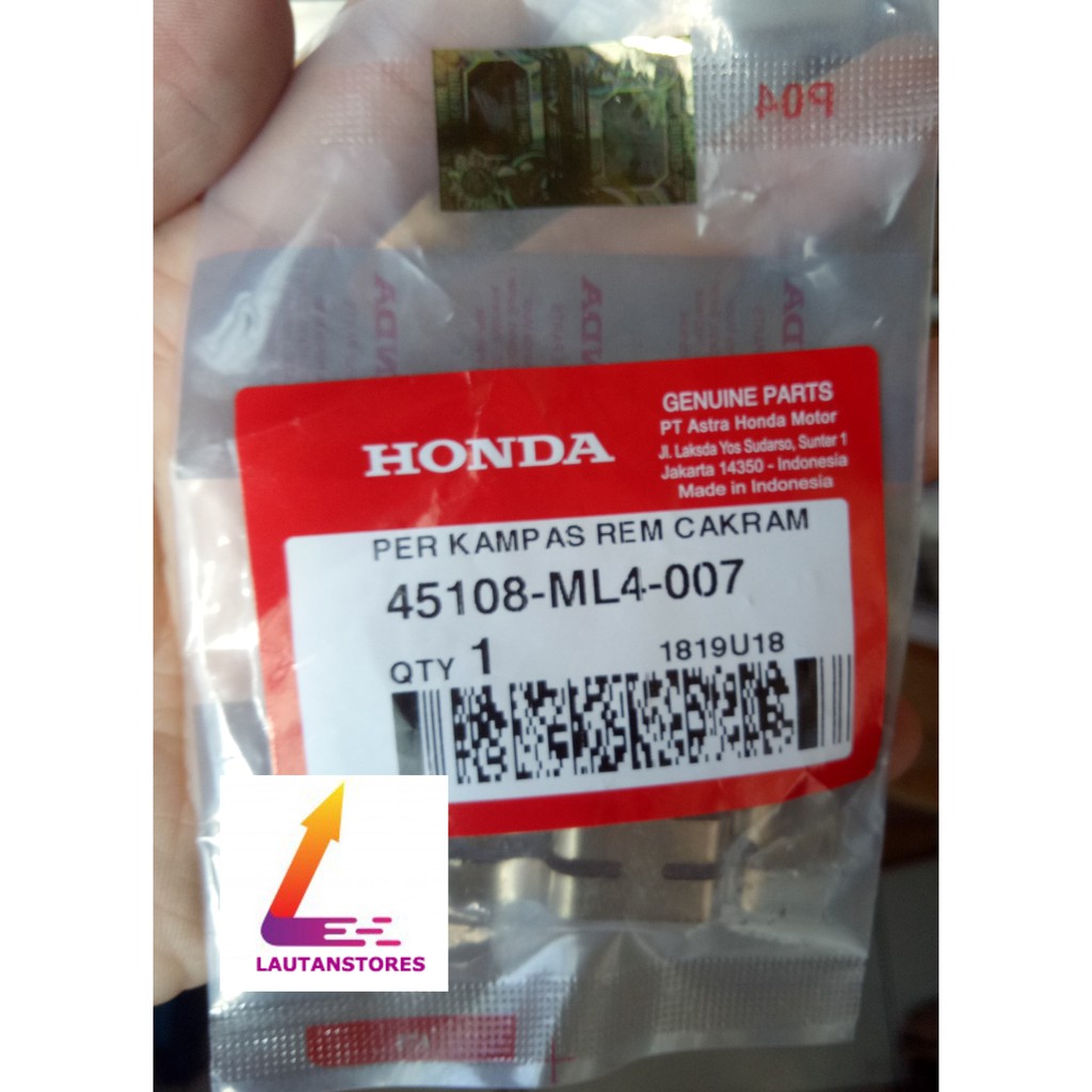 45108-ML4-007 Plat Tahanan Kaliper Disk Cakram Depan CS1 Supra X 125 Carbu Karisma Supra Fit X Tiger